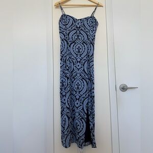 Abercrombie & Fitch Blue and Black Patterned Maxi Dress